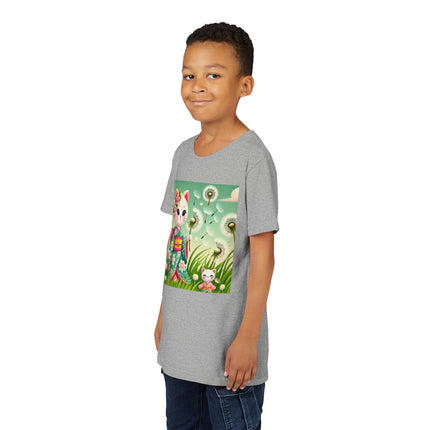 Geisha Kitten and the Dandelion Wish Youth Short Sleeve Tee