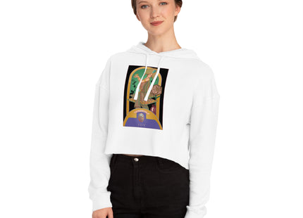 October & Opal, Tourmaline (from the Gem Series) by Sofia Chiostri Women’s Cropped Hooded Sweatshirt