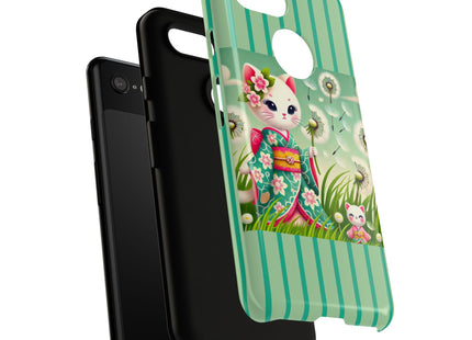 Geisha Kitten and the Dandelion Phone Cases