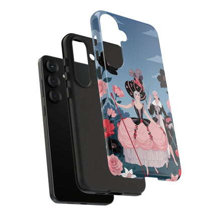 🌹🎭 The Rose Masquerade Promenade Phone Case – Art Deco Floral Elegance