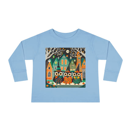 Night of the Trick-or-Treating Owlets Toddler Long Sleeve Tee