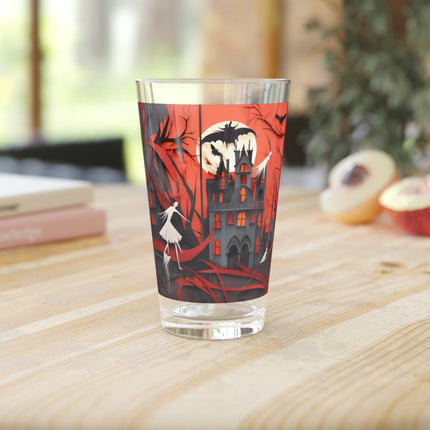Halloween Night Scene Glass, 16oz