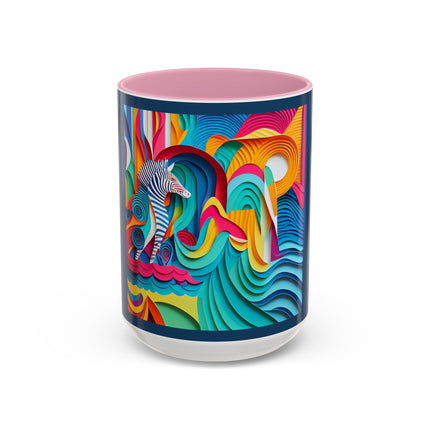 Surfing Zebra Colorful Mugs (11oz, 15oz)