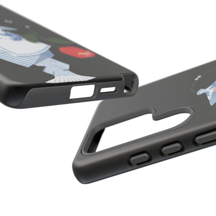 Blue & White Porcelain Geisha Phone Case – Elegant Mystery & Floral Grace