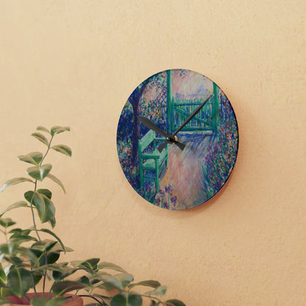 The Artist’s Garden Acrylic Wall Clock, Round and Square