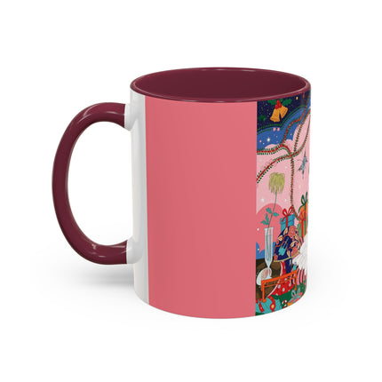 🎀🎄 Christmas Morning In The Rose Parlor Colorful Mug – Art Deco Holiday Fantasy