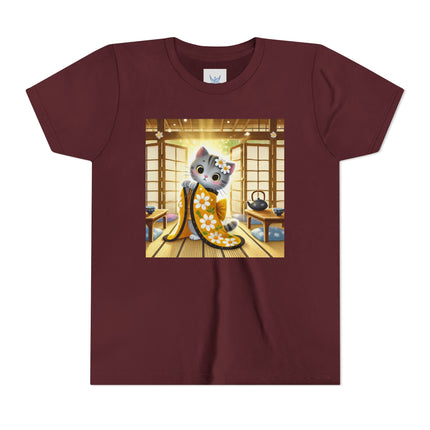 Playful Kitten in the Tea Room Youth Short Sleeve Tee