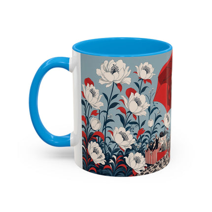 ❤️🌺 The Scarlet Parasol Spectacle Colorful Mug – Art Deco Fashion Elegance