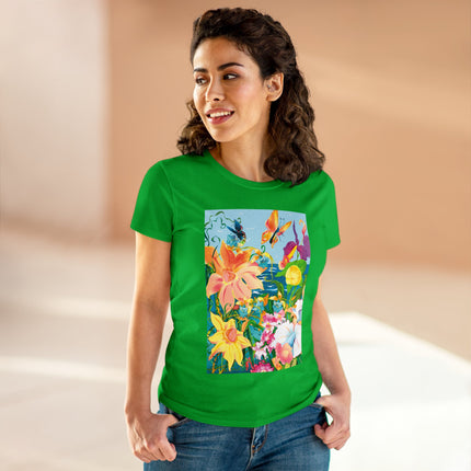 Blooming Paradise Women's Midweight Cotton Tee