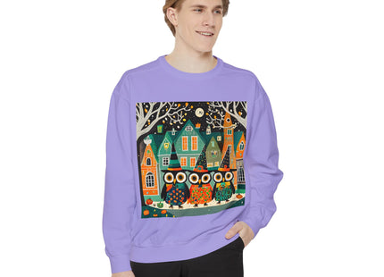 Night of the Trick-or-Treating Owlets Unisex Garment-Dyed Sweatshirt