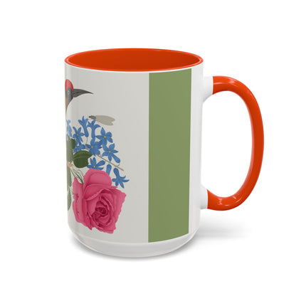 Woodpecker & Rose Colorful Mugs – Vibrant Spring & Bold Beauty
