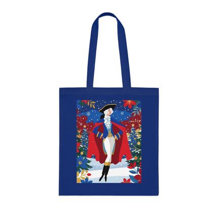 🎄🎭 The Christmas Masquerade Lady Cotton Tote Bag – Art Deco Holiday Glamour