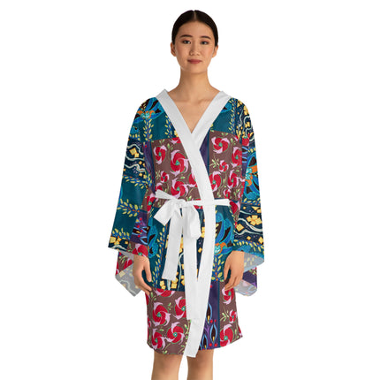 Floral Pattern by Emile-Alain Séguy Long Sleeve Kimono Robe (AOP)