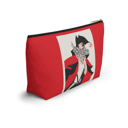 Crimson Masquerade Cosmetic Bag – Dramatic Grace & Bold Elegance