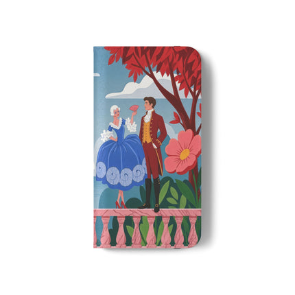 🌺🎭 The Grand Garden Courtship Flip Case – Art Deco Floral Romance