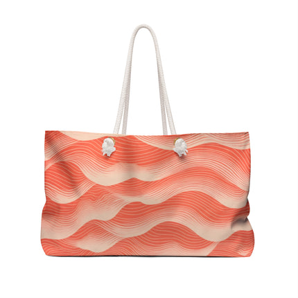 Hues of Orange and Beige Wave Pattern Weekender Bag