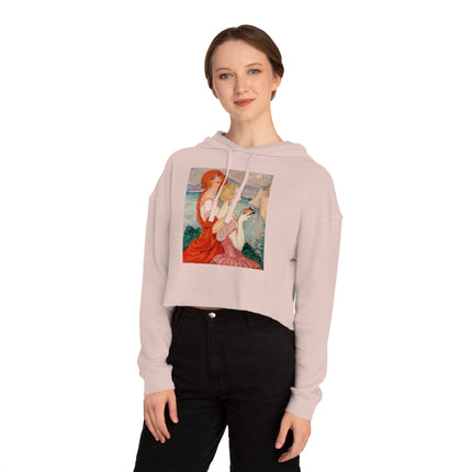 Sur la Route d'Anacapri by Gerda Wegener Women’s Cropped Hooded Sweatshirt