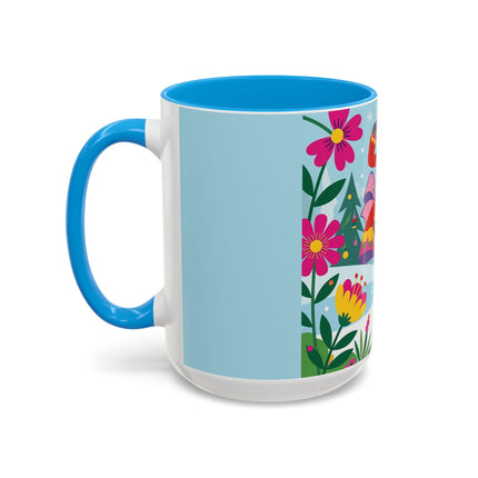🌸🎄 Christmas In The Winter Garden Colorful Mug – Whimsical Holiday Fantasy