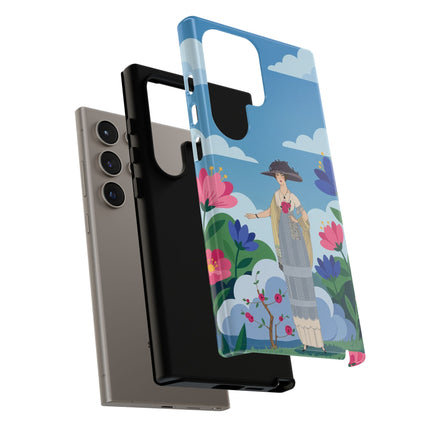 🌸🎩 The Lady Of The Grand Flower Garden Phone Case – Art Deco Fashion Illustration