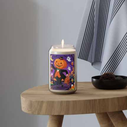 🎃🏮 The Pumpkin Gentleman’s Moonlit Stroll Scented Soy Candle – Whimsical Halloween Charm