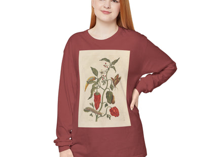 Botanical Pl.15 by Maria Sibylla Merian Garment-dyed Long Sleeve T-Shirt