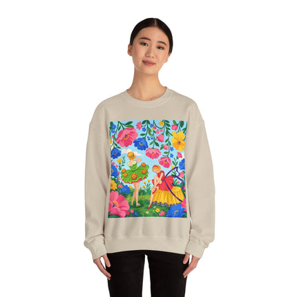🌸🧚 The Fairies In The Flower Garden Crewneck Sweatshirt – Art Deco Floral Whimsy
