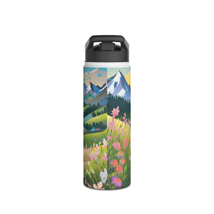 Stripes on Wheels Stainless Steel Water Bottle