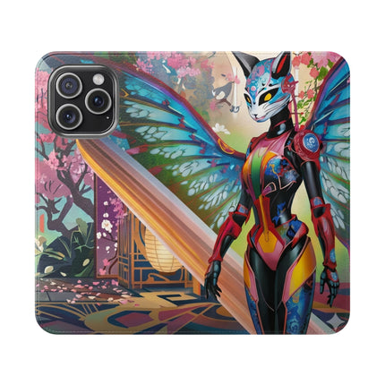 🦊🦋 Cyber Kitsune Butterfly Guardian Phone Case – Neon Magic & Digital Dreams
