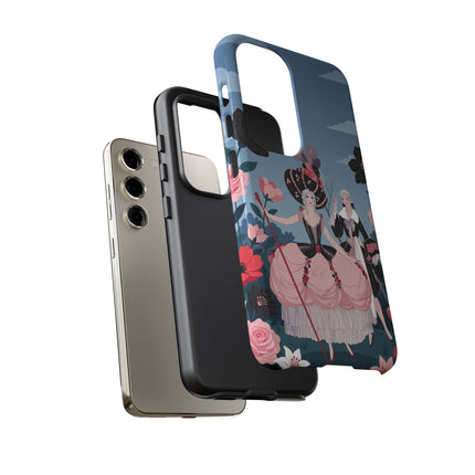 🌹🎭 The Rose Masquerade Promenade Phone Case – Art Deco Floral Elegance
