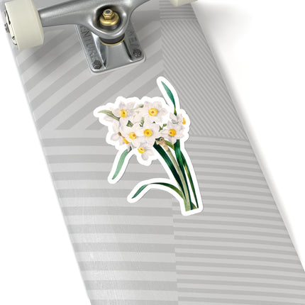 Chinese Sacred Lily botanical illustration by Pierre-Joseph Redouté Kiss-Cut Stickers (4 Sizes)
