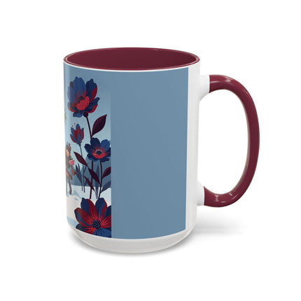 🎁🌺 The Christmas Gift Garden Stroll Colorful Mug – Art Deco Holiday Fantasy