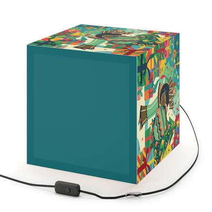 🎄✨ The Lady Of The Christmas Ornament Light Cube Lamp – Art Deco Holiday Fantasy