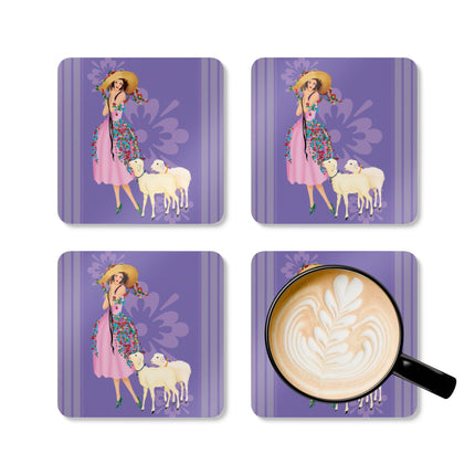 Easter Elegance Corkwood Coaster Set