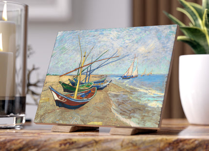 Fishing Boats on the Beach at Saintes-Maries by Vincent Van Gogh Ceramic Tile