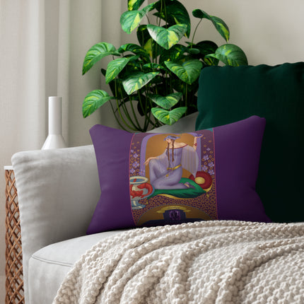 February & Amethyst (from the Gem Series) by Sofia Chiostri Spun Polyester Lumbar Pillow