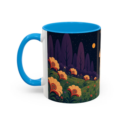 🌙🌼 The Moonlit Floral Dancer Colorful Mug – Art Deco Garden Fantasy