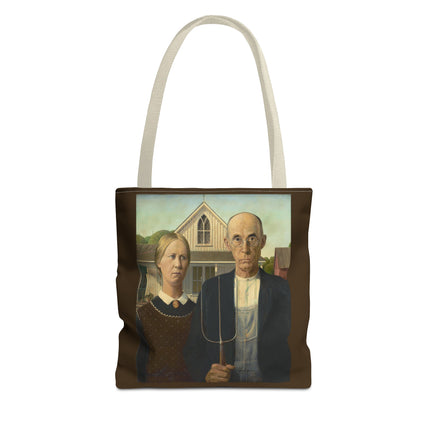 American Gothic by Grant Wood Tote Bag (AOP)