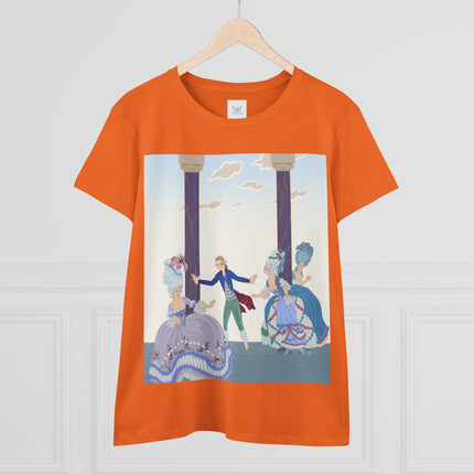 🎭🌸 The Garden Masquerade Cotton Tee – Art Deco Fashion Illustration