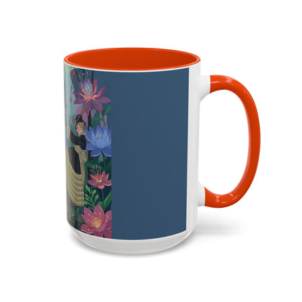 The Ladies And The Enchanted Macaw Colorful Mugs – Art Deco Botanical Elegance
