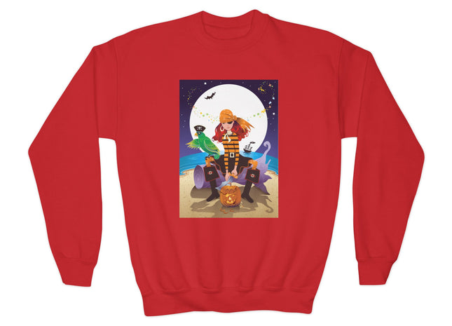 Moonlit Pirate Halloween Youth Crewneck Sweatshirt