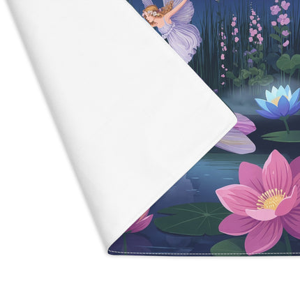🧚🪷 The Firefly Fairy Lotus Garden Placemat – Art Deco Moonlit Fantasy
