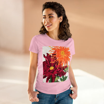 Dahlia Flower by Tanigami Kônan Women's Midweight Cotton Tee
