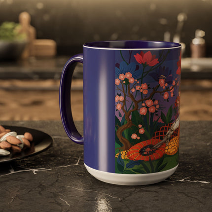 The Garden Of Quiet Reverie Colorful Mugs – Art Deco Botanical Serenity