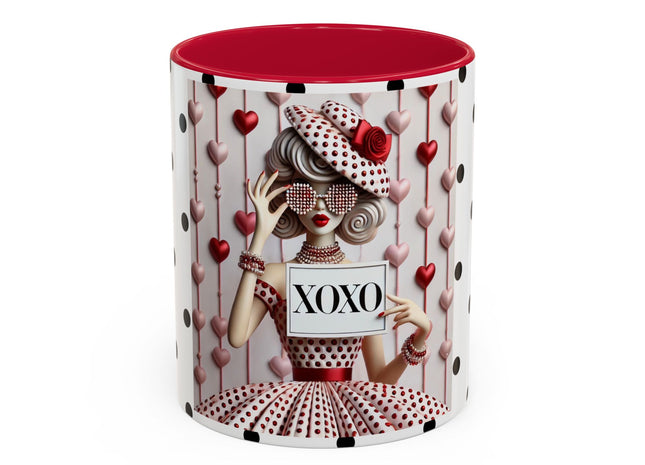 Fashionably Yours, XOXO Colorful Mugs (11oz, 15oz)
