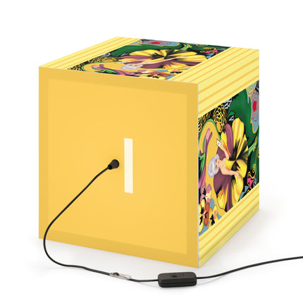 Enchanted Pansy Elegance Light Cube Lamp