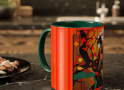 Black Cat in Kimono Colorful Mugs, 11oz