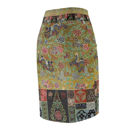 Chinois et Japonais 2 by Auguste Racinet Women's Pencil Skirt (AOP)