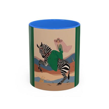 Zebra Rider Colorful Mugs – Safari Chic & Art Deco Adventure