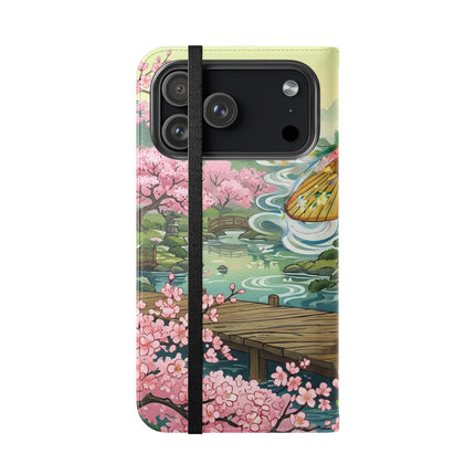 🌸🐱 Kimono Kitties Flip Case – Whimsical Elegance & Storybook Charm