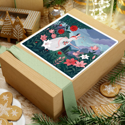 🌹💌 The Garden Of Blown Kisses Kiss-Cut Stickers – Art Deco Floral Romance